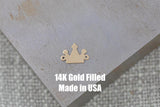 Crown 3-point Gold Filled connector for Permanent Jewelry 14K sterling silver Sport connector pendant 8mm tall ball charms