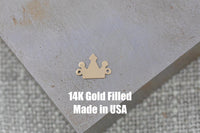 Gold Filled Crown connector for Permanent Jewelry 14K Gold Filled sterling silver Sport connector pendant 8mm tall ball connectors charms