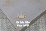 Crown 3-point Gold Filled connector for Permanent Jewelry 14K sterling silver Sport connector pendant 8mm tall ball charms