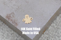 Gold Filled Ghost connector for Permanent Jewelry 14K Gold Filled sterling silver Halloween connector pendant 7mm tall connectors charms