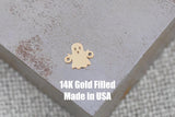 Gold Filled Ghost connector for Permanent Jewelry 14K Gold Filled sterling silver Halloween connector pendant 7mm tall connectors charms