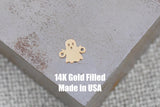 Gold Filled Ghost connector for Permanent Jewelry 14K Gold Filled sterling silver Halloween connector pendant 7mm tall connectors charms