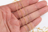 Gold Filled Chain Paperclip Italian Curb Figaro Big and Small 2.5mm 14K Gold Filled 1420 Made in USA