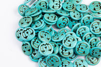 Large Turquoise Pumpkin Beads 30mm Pumpkins Halloween Blue Green Turquoise 15.5" Strand