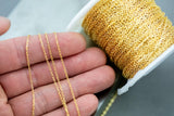 Gold Filled Drawn Flat Chain 1.3mm Heavy , Wholesale, USA Made, Chain by foot Permanent Jewelry Chain