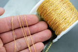 Gold Filled Drawn Flat Chain 1.3mm Heavy , Wholesale, USA Made, Chain by foot Permanent Jewelry Chain