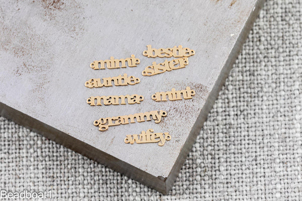 Permanent Jewelry Connector Bestie Mama Sister Grammy Wifey Auntie Mini Mimi 14K Gold Filled 925 Sterling Silver Connectors Made in USA