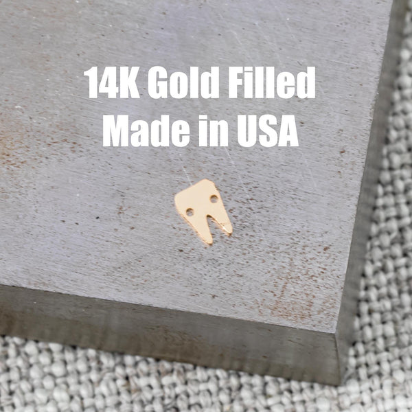Molar Tooth Dentist Connector - 14Kt Gold Filled Sterling Silver - Connectors - Permanent Jewelry Supply