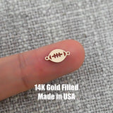 Football Connector Permanent Jewelry Connectors 14K Gold Filled or 925 Sterling Silver Gold Filled Connectors Bracelet Necklace Supply