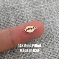 Football Connector Permanent Jewelry Connectors 14K Gold Filled or 925 Sterling Silver Gold Filled Connectors Bracelet Necklace Supply