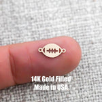 Football Connector Permanent Jewelry Connectors 14K Gold Filled or 925 Sterling Silver Gold Filled Connectors Bracelet Necklace Supply
