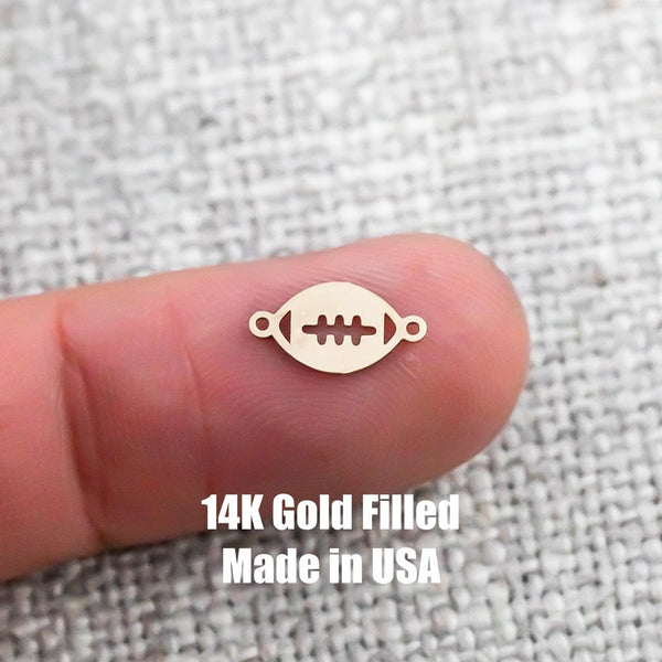 Football Connector Permanent Jewelry Connectors 14K Gold Filled or 925 Sterling Silver Gold Filled Connectors Bracelet Necklace Supply