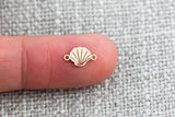 Scallop Clam Sea Shell Connector - 14Kt Gold Filled Sterling Silver - Scallop Shell Connectors - Permanent Jewelry Supply- Wholesale