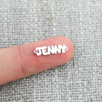 Custom Gold Filled Connectors Bubble Letters Connector - any WORD or NAME connector for Permanent Jewelry, sterling silver or gold filled