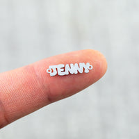 Custom Gold Filled Connectors Bubble Letters Connector - any WORD or NAME connector for Permanent Jewelry, sterling silver or gold filled