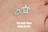 Large or Medium Turtle connector for Permanent Jewelry 14K Gold Filled sterling silver Sport connector pendant connectors charms