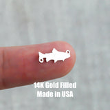 Fish Connector 14K Gold Filled Connector Permanent Jewelry Trout Jesus Fish Prosperity 14K Gold Filled Sterling Silver Connectors Bracelet