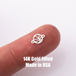 gold filled Basketball connector - sterling silver or Gold filled- permanent jewelry word connectors- charm, pendant, Sport connector