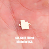 Utah Connector State Shape Connector - 14kt gold filled or Sterling Silver - Made in the USA - Custom Permanent Jewelry Charm
