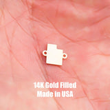 Utah Connector State Shape Connector - 14kt gold filled or Sterling Silver - Made in the USA - Custom Permanent Jewelry Charm
