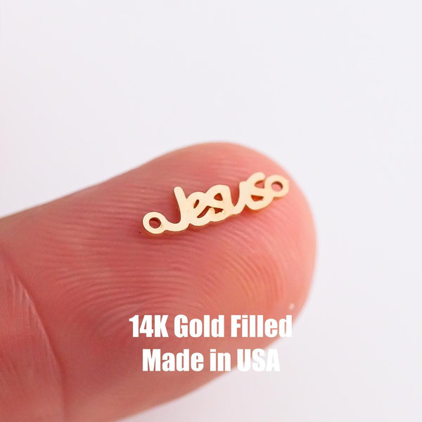 Jesus Connectors - 14Kt Gold Filled or Sterling bestie Connectors - For Permanent Jewelry Bracelet or Necklace - Permanent Jewelry Supply