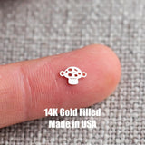 Mushroom Connector - 14Kt Gold Filled Sterling Silver - Mushroom Flower Connectors - Permanent Jewelry Supply