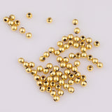 3mm 4mm 5mm 6mm 8mm Gold Beads Brass Spacer Beads Plain Seemless Gold Plated Brass Beads 200 pieces