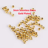 3mm Gold Beads Brass Spacer Beads Plain Seemless Gold Plated Brass Beads 3mm