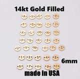 Letter Connectors 14K Gold Filled Made in USA - 6mm Alphabet Number Connector for Bracelet - Initial Charm Disk Permanent Jewelry Supplies