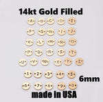 Letter Connectors 14K Gold Filled Made in USA - 6mm Alphabet Number Connector for Bracelet - Initial Charm Disk Permanent Jewelry Supplies