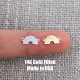 Rainbow Connector 14Kt Gold Filled Connectors Two Sizes 14K GF Sterling Silver - Connectors - Permanent Jewelry Connectors Supply