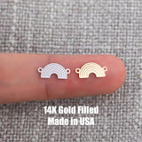Rainbow Connector 14Kt Gold Filled Connectors Two Sizes 14K GF Sterling Silver - Connectors - Permanent Jewelry Connectors Supply