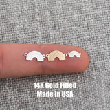 Rainbow Connector 14Kt Gold Filled Connectors Two Sizes 14K GF Sterling Silver - Connectors - Permanent Jewelry Connectors Supply