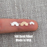 Rainbow Connector 14Kt Gold Filled Connectors Two Sizes 14K GF Sterling Silver - Connectors - Permanent Jewelry Connectors Supply