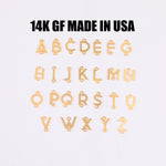 14K Gold Filled Letter Initial Connector (L) Capital Letter Alphabet Charm for Permanent Jewelry Wholesale Bracelet Jewelry Supplies
