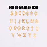 9mm size- 14K Gold Filled Letter Initial Connector (L) Capital Letter Alphabet Charm for Permanent Jewelry Wholesale Bracelet Jewelry