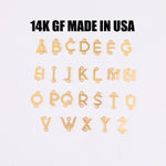 Vertical Letter CONNECTORS - 6mm 14kt Gold Filled Alphabet Initial Links - Sideways Necklace Letter - Permanent Jewelry Supplies