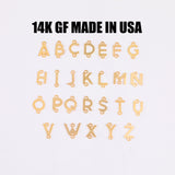 14K Gold Filled Letter Initial Connector (L) Capital Letter Alphabet Charm for Permanent Jewelry Wholesale Bracelet Jewelry Supplies