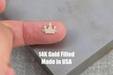 Crown 3-point Gold Filled connector for Permanent Jewelry 14K sterling silver Sport connector pendant 8mm tall ball charms
