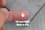 Gold Filled Ghost connector for Permanent Jewelry 14K Gold Filled sterling silver Halloween connector pendant 7mm tall connectors charms