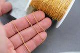 Gold Filled Drawn Flat Chain 1.3mm Heavy , Wholesale, USA Made, Chain by foot Permanent Jewelry Chain