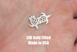 Large or Medium Turtle connector for Permanent Jewelry 14K Gold Filled sterling silver Sport connector pendant connectors charms