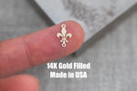 Fleur di Lis connector for Permanent Jewelry 14K Gold Filled sterling silver connector pendant