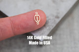 Small Football Connector Permanent Jewelry Connectors 14K Gold Filled or 925 Sterling Silver Gold Filled Connectors Bracelet Necklace Supply