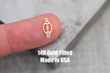 Small Football Connector Permanent Jewelry Connectors 14K Gold Filled or 925 Sterling Silver Gold Filled Connectors Bracelet Necklace Supply