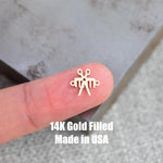salon scissors and comb Connector 14K Gold Filled Sterling Silver - Salon Hairdresser, Stylist Connectors Permanent Jewelry Supply