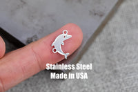 Dolphin Connector- Permanent Jewelry Connectors- Hand Polished Stainless Steel - Made in the USA PVD Ion Plating