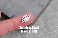 Football Connector- Permanent Jewelry Connectors- Hand Polished Stainless Steel - Made in the USA PVD Ion Plating