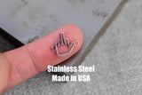 Middle Finger Connector- Permanent Jewelry Connectors- Hand Polished Stainless Steel - Made in the USA PVD Ion Plating