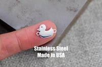 Duck Connector- Permanent Jewelry Connectors- Hand Polished Stainless Steel - Made in the USA PVD Ion Plating